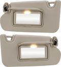 Beige Driver Left + Passenger Right Side Sun Visor Replacement - Fits