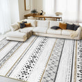 9x12 Area Rug Moroccan Geometric Low Pile Washable Rug - Neutral