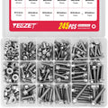 YEEZET 245PCS M6 M8 M10 Flanged Bolts and Nuts Kit - Durable 304