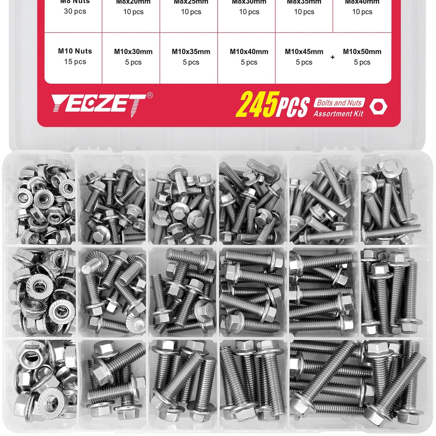 YEEZET 245PCS Heavy Duty Flanged Bolts and Nuts Kit Review