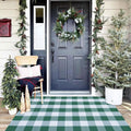 Green & White Plaid Rug for Indoor/Outdoor Use, 3ft x 5ft