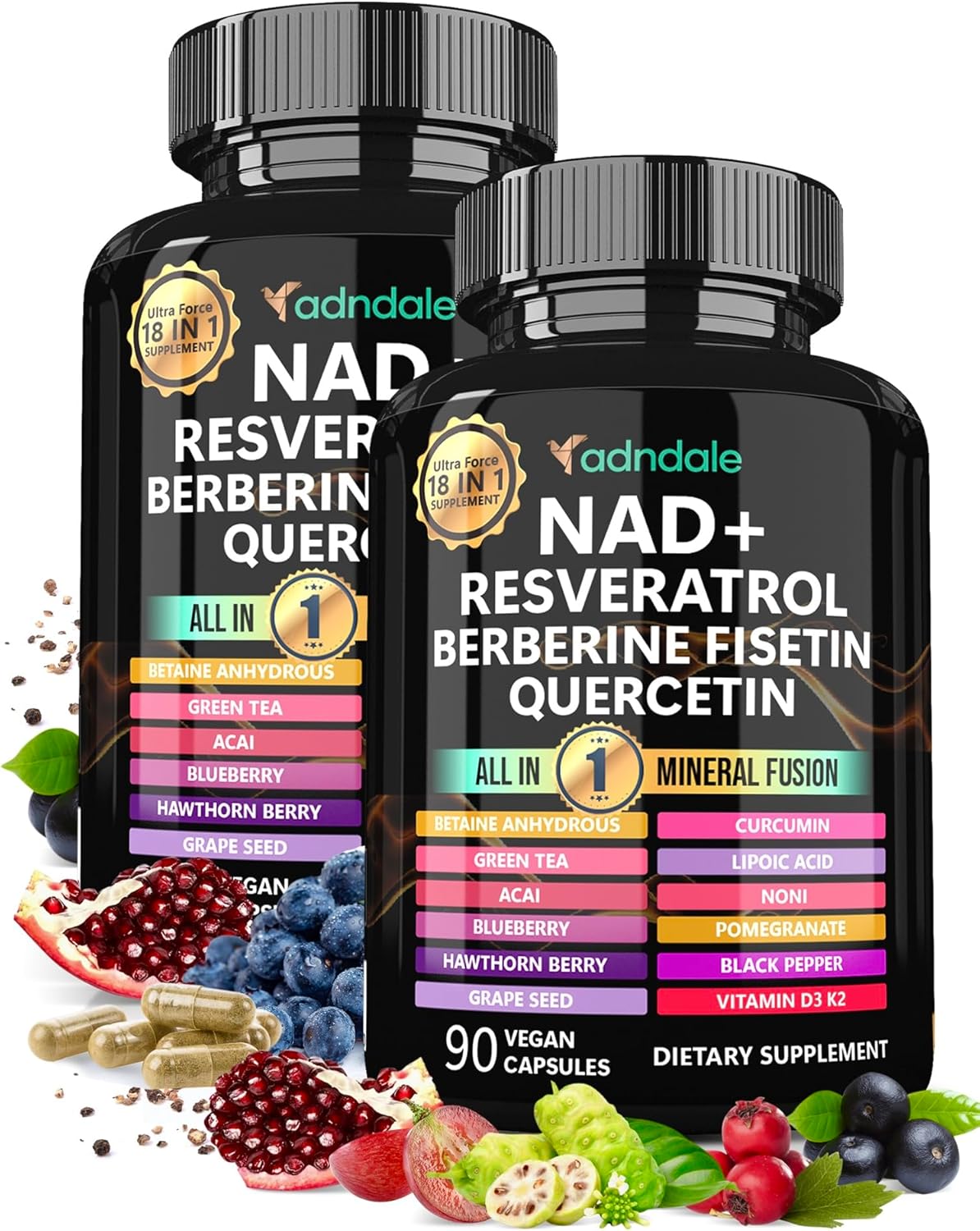 Adndale NAD Supplement for Longevity with Resveratrol & More