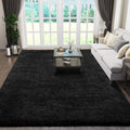 Ophanie Black Rugs for Living Room - Fluffy Shaggy Area Rug