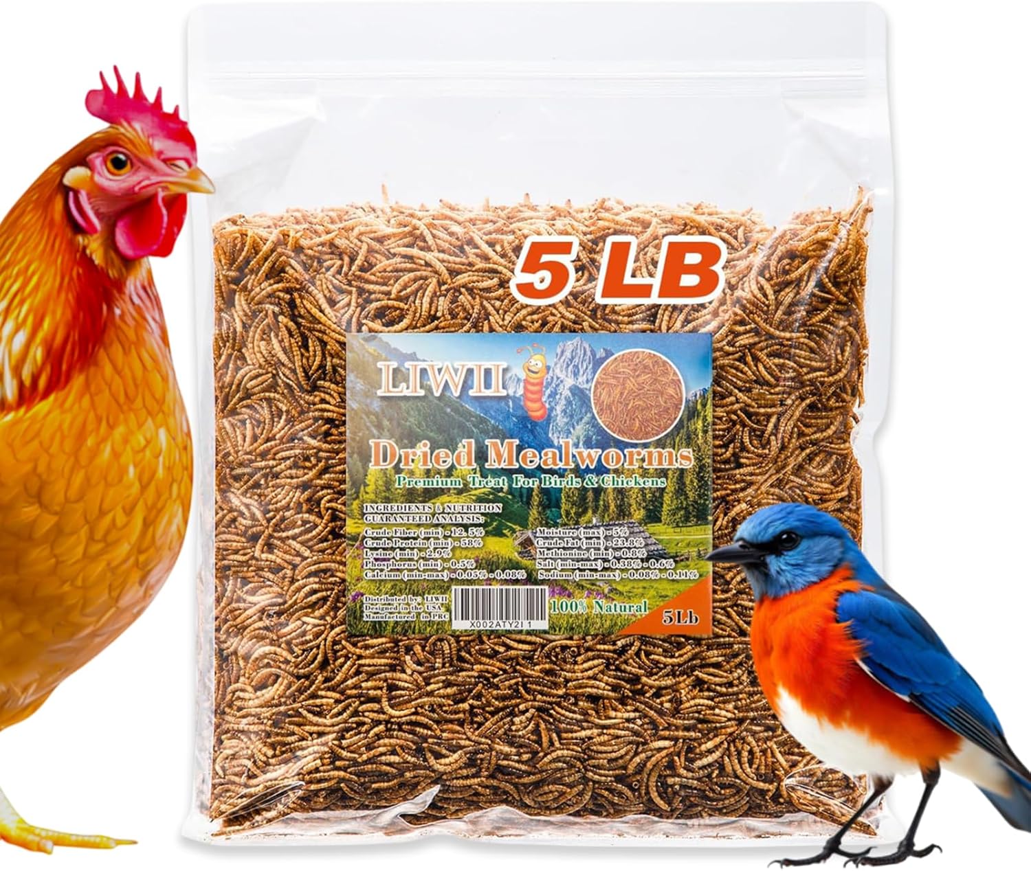 Dried Mealworms - 100% Natural Non-GMO High Protein Treats
