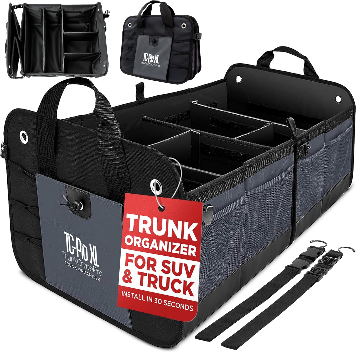 Extra Large Trunk Organizer for SUV, Car, Truck - 6 Compartments