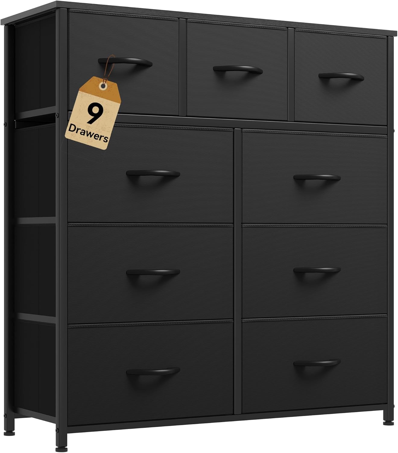 DWVO Dresser with 9 Drawers - Stylish Fabric Storage Tower