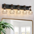Farmhouse Bathroom Vanity Light Fixtures, 5-Light Rustic Wall Sconce