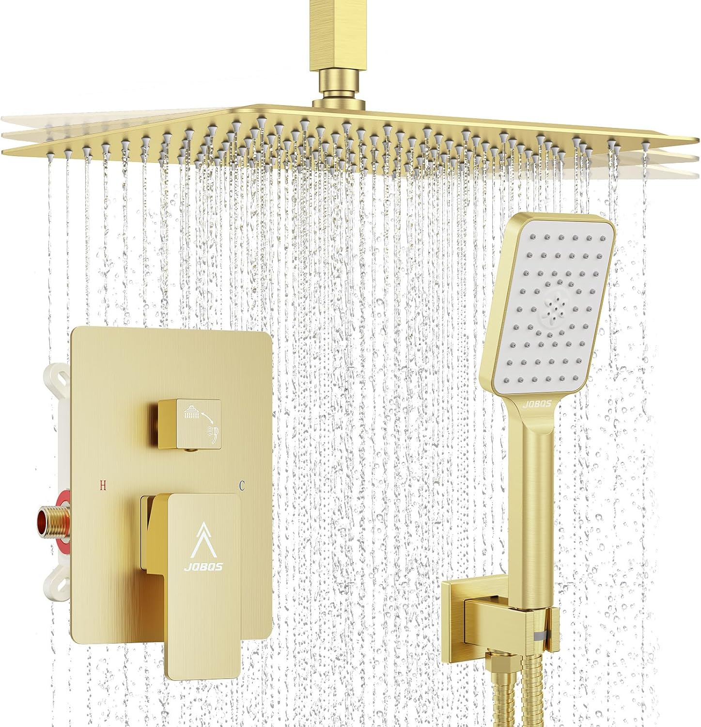 Modern Rain Shower System with High Pressure Brass Faucet Set