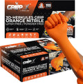 8Mil Orange Nitrile Gloves Heavy Duty Raised Diamond Grip - 1000pc