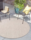 Unique Loom Outdoor Solid Area Rug 10ft Round Beige/Ivory - Durable
