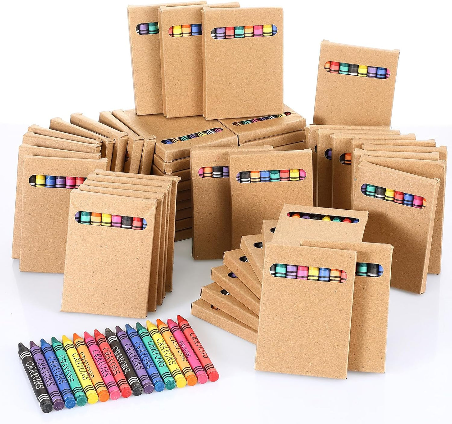 125 Packs of Mini Wrapped Crayons for Creative Fun Anywhere