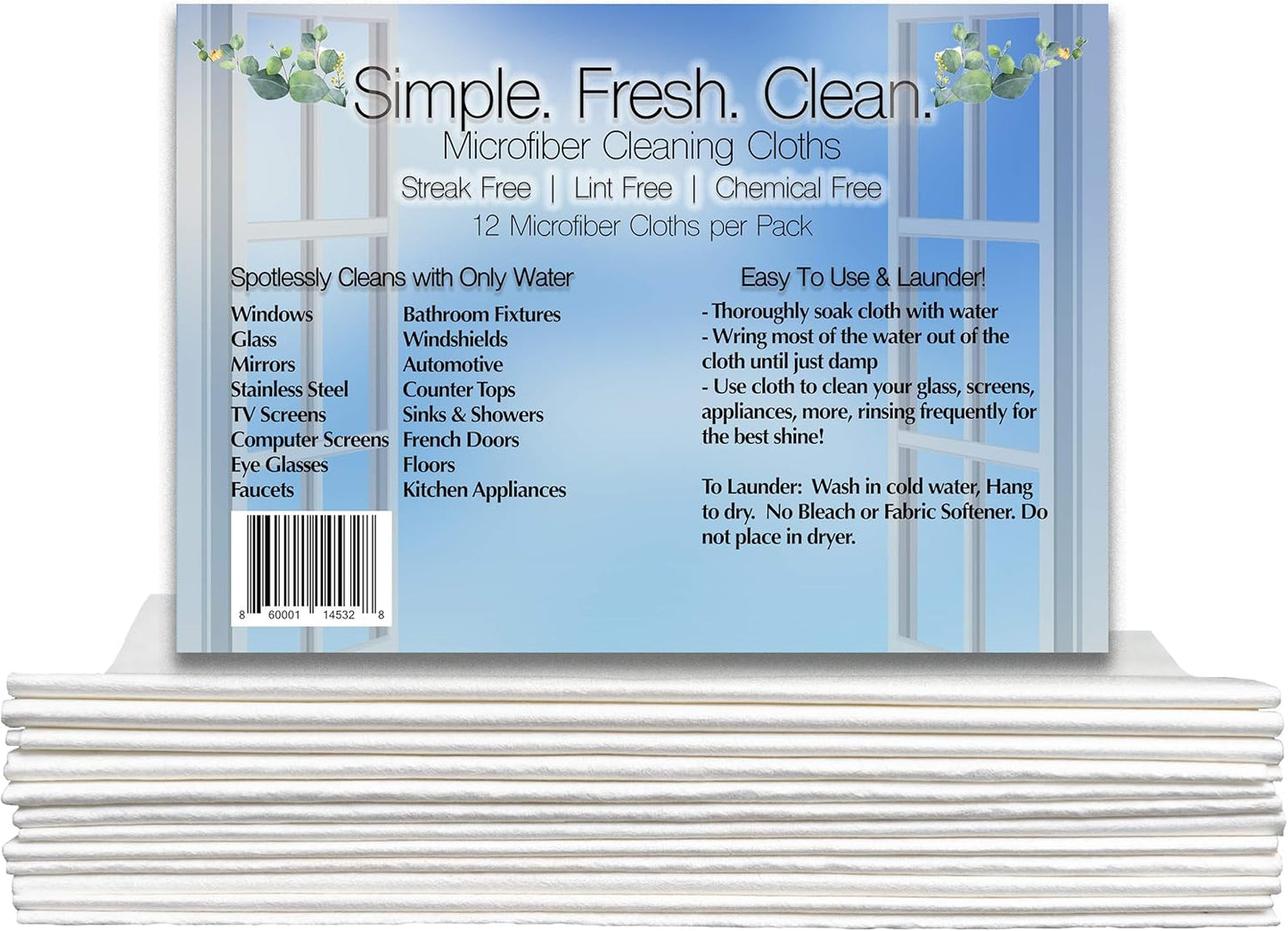 Crystal Clear Clean - Microfiber Glass Cloths (12)