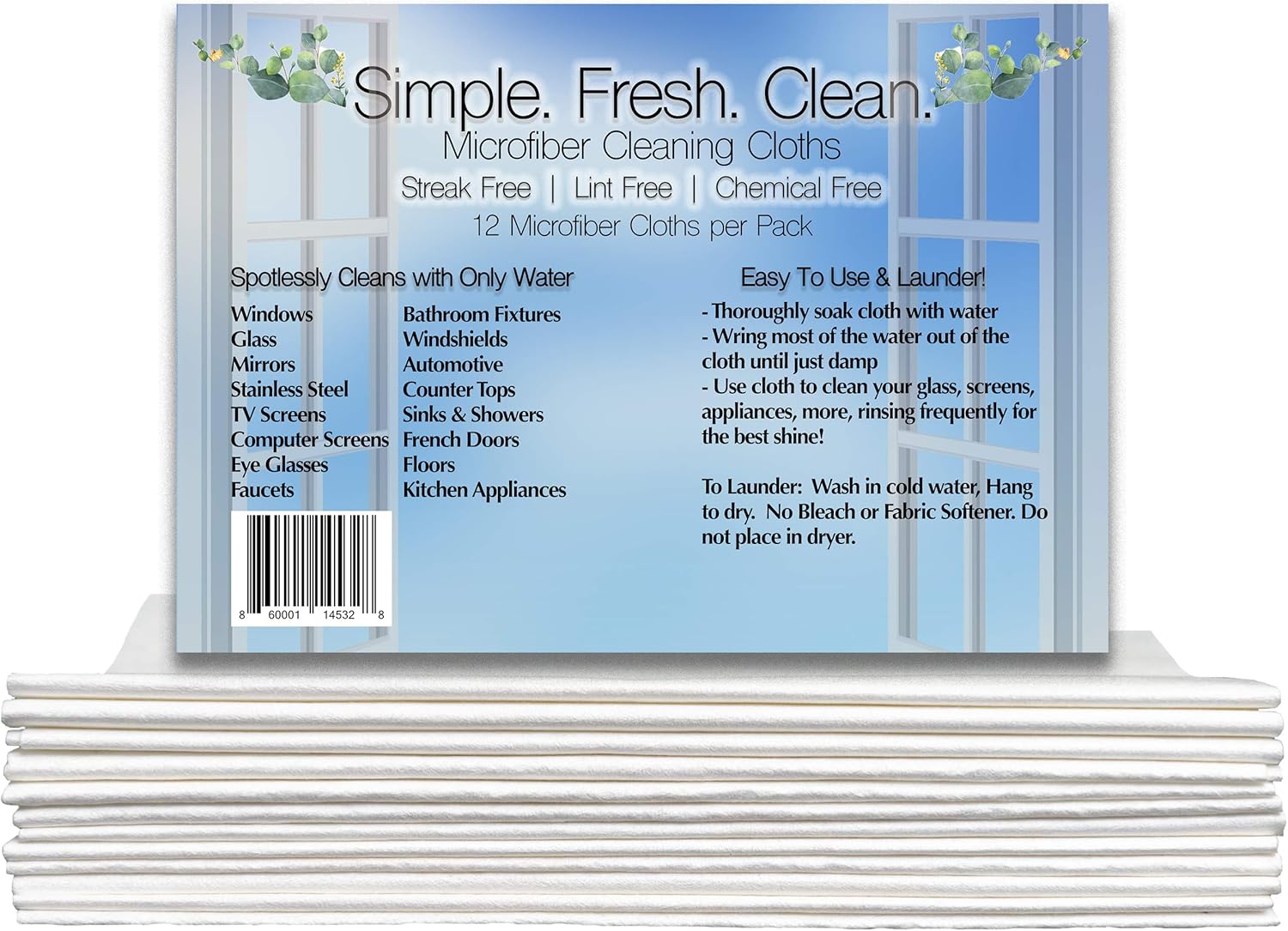 Crystal Clear Clean - Microfiber Glass Cloths (12)