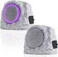 Solar Powered Rock Speakers 2-Pack - Outdoor Stereo with LED Lights