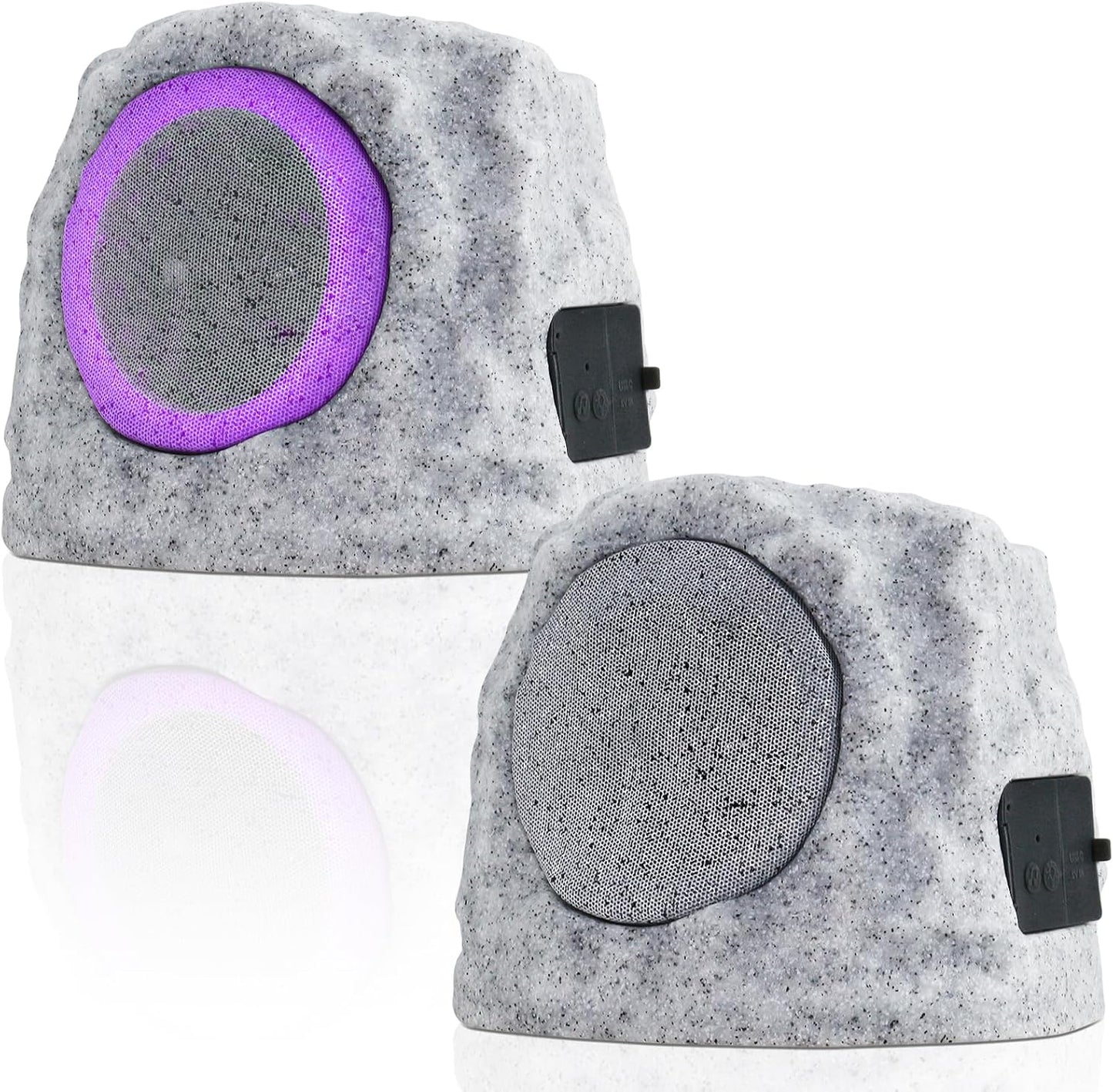 2-Pack Solar Powered Rock Speakers for Outdoor Fun and Music