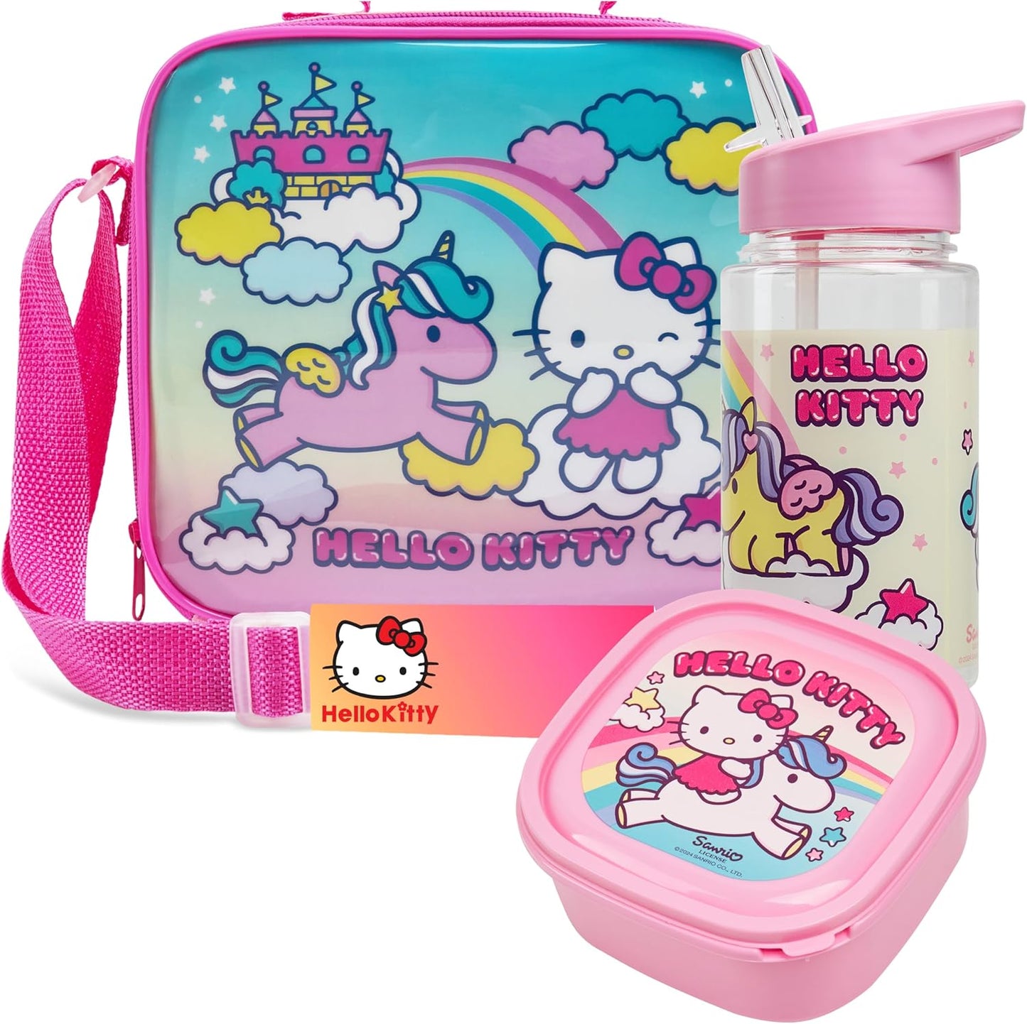 Hello Kitty Kids Lunch Bag Set with Leak Proof Water Bottle