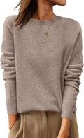 Womens 100% Wool Crewneck Sweater - Regular Fit Fall Classic