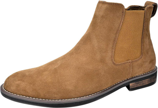 Bruno Marc Men's Suede Leather Chelsea Ankle Boots for Comfort