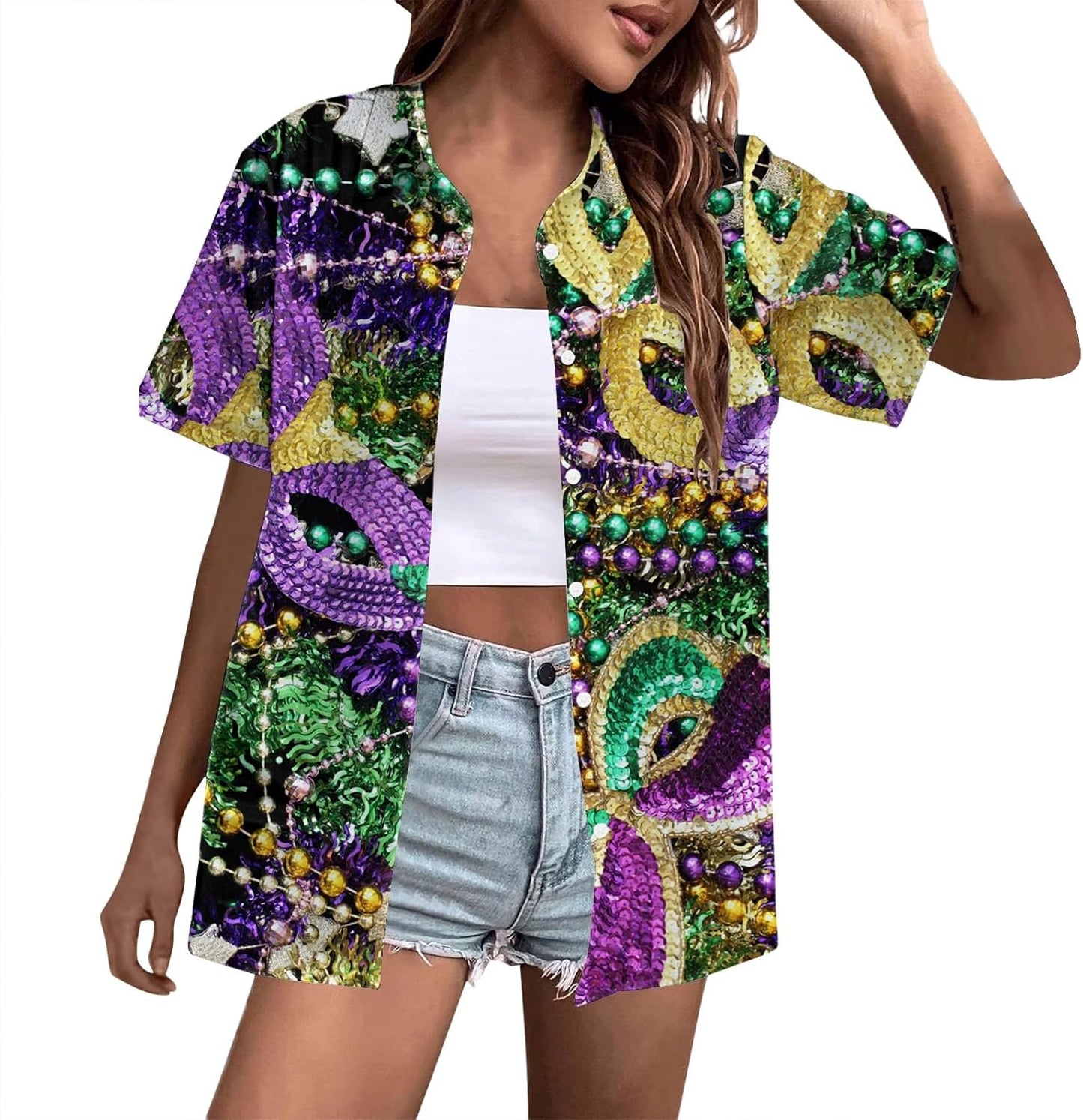 Carnival Style Mardi Gras Shirt for Women
