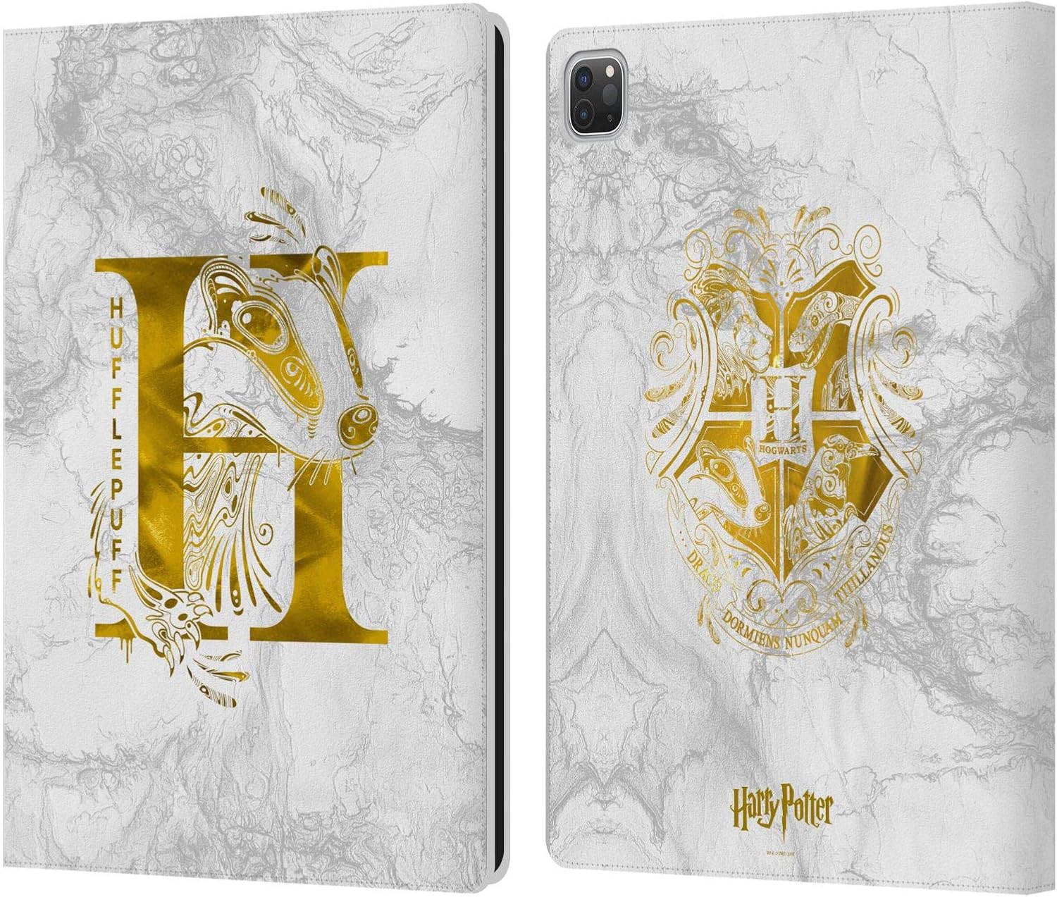 Harry Potter Hufflepuff Aguamenti Leather Wallet Case for iPad Pro