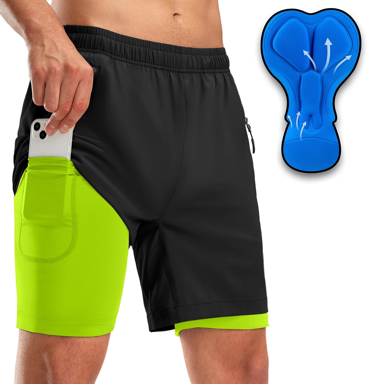 Bikewa Men's Mountain Bike Shorts with 3D Padding for Comfort
