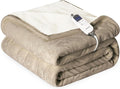 Heat Blanket 50x60 Throw Soft Flannel & Sherpa Reversible - Fast