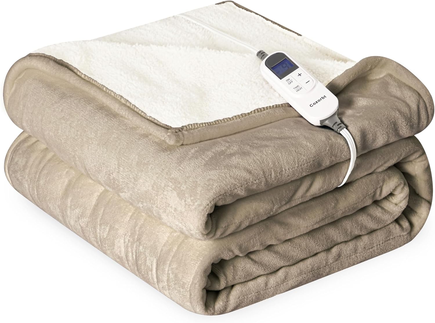 Cozorbt Electric Blanket 50x60 Soft Flannel & Sherpa Warmth