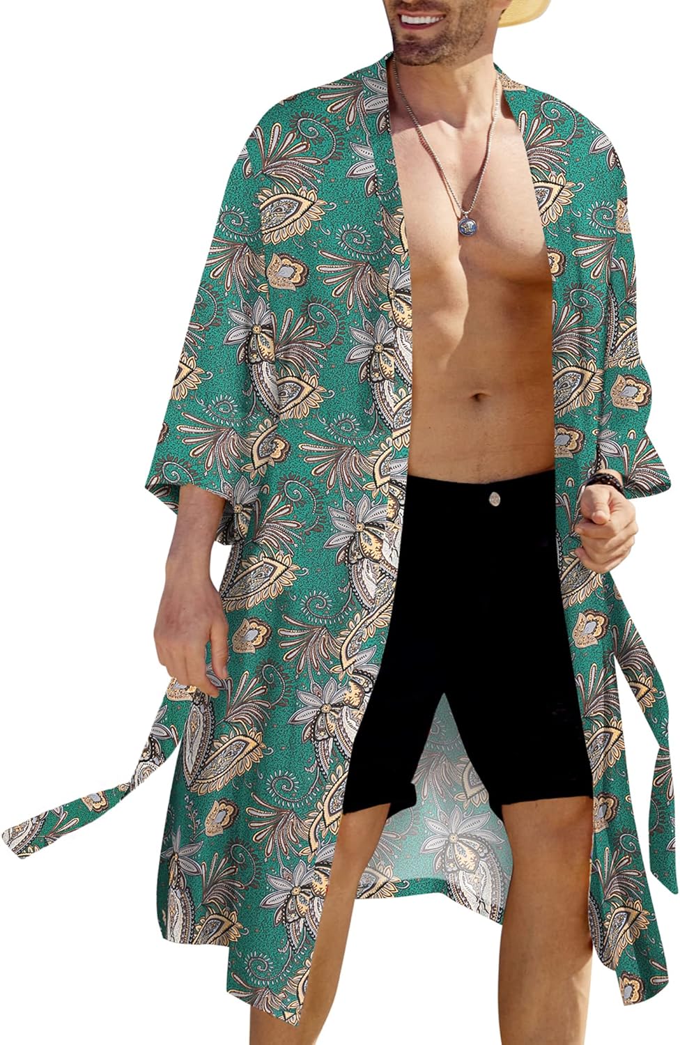 COOFANDY Men's Lightweight Kimono Robe for Stylish Summer Look