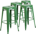 Flash Furniture Lily 4 Pack 30in Backless Metal Barstools - Stackable