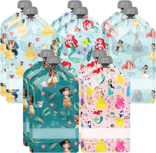 Disney Princess Reusable Baby Food Pouches | BPA-Free, Refillable, Squeeze Pouches