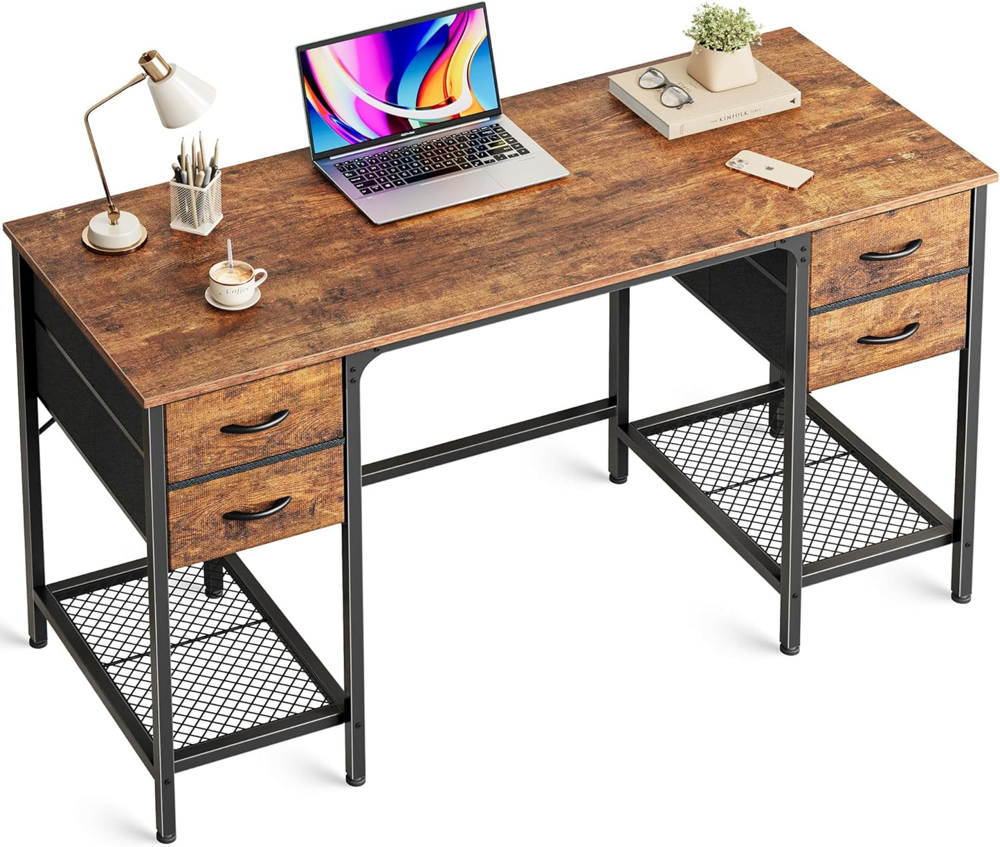 Huuger 47 Inch Computer Desk with 4 Drawers for Home Office