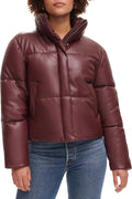 Levi's Women's Vegan Leather Quilted Short Puffer Jacket - Chic