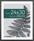 MCS Studio Gallery 28x34 Matted Poster Frame - Classic Black Woodgrain