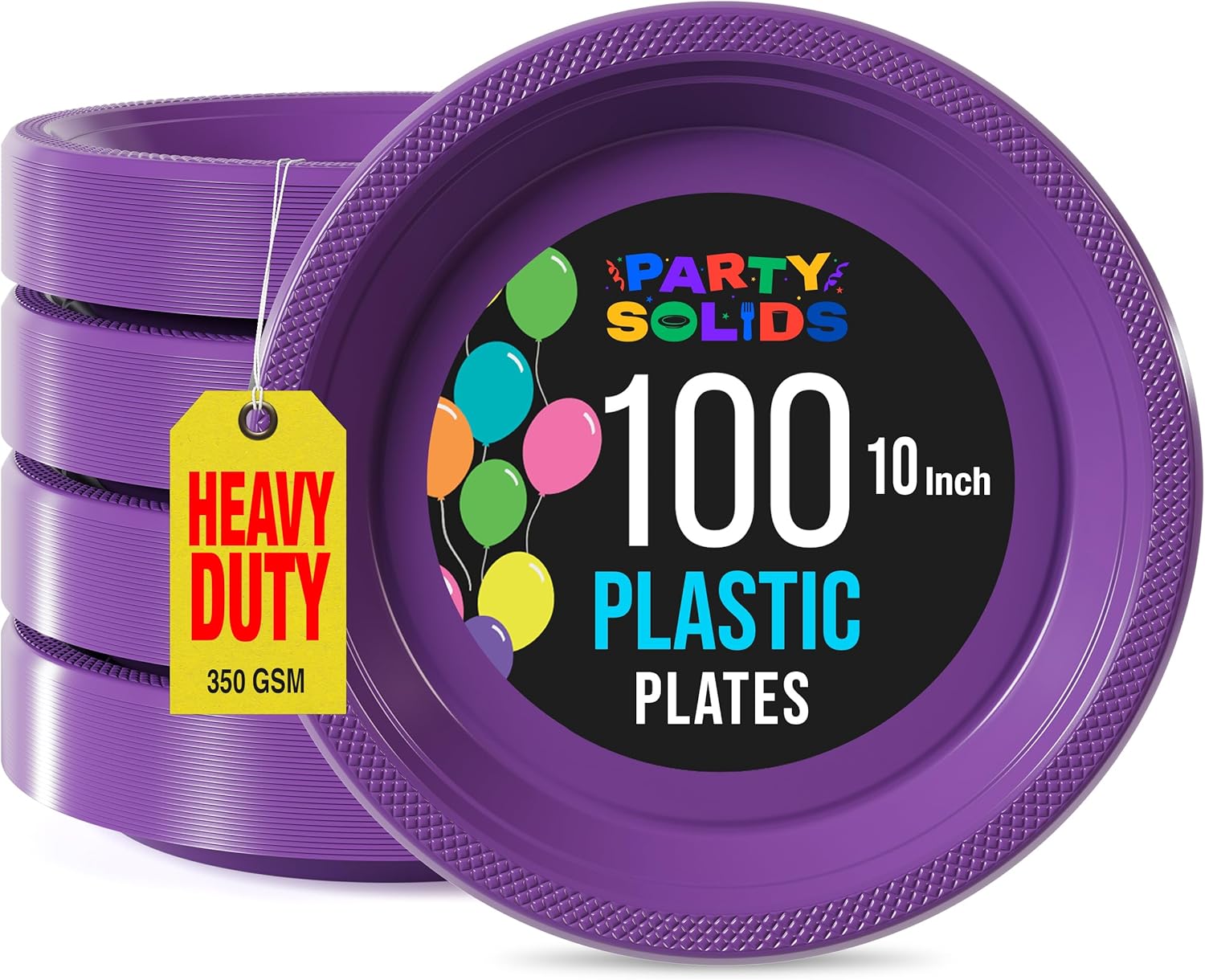 Exquisite Purple Plastic Plates for Parties and Events 100 Pcs