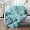 Teal Blue Down Throw Blanket 50in x 70in - Lightweight Packable