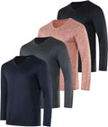 Men's Dry Fit Long Sleeve V-Neck 4-Pack - UPF 50+ Protection Shoes