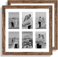 14x14 Picture Frame Set of 2 Rustic Brown Collage Frames - Durable