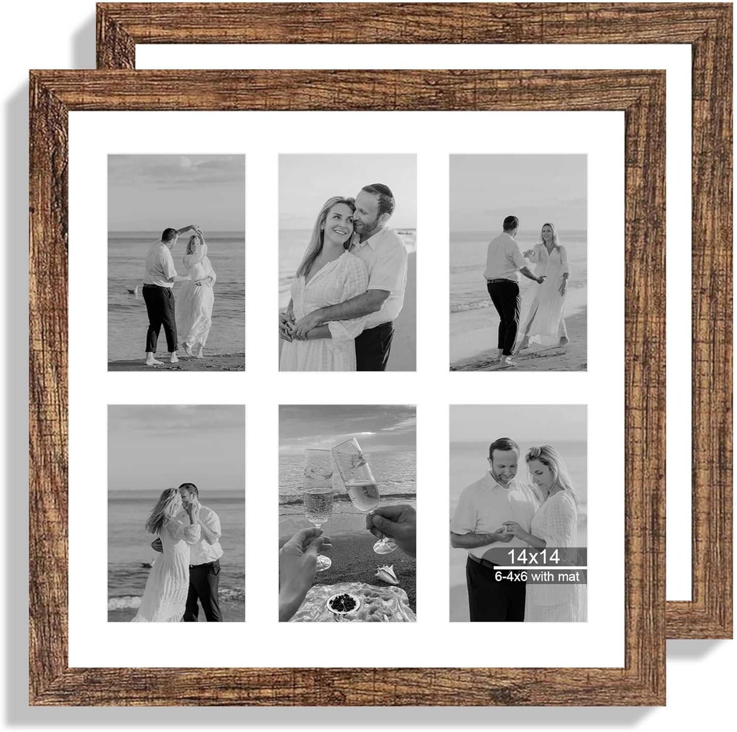 14x14 Picture Frame Set of 2 for Rustic Home Decor Display