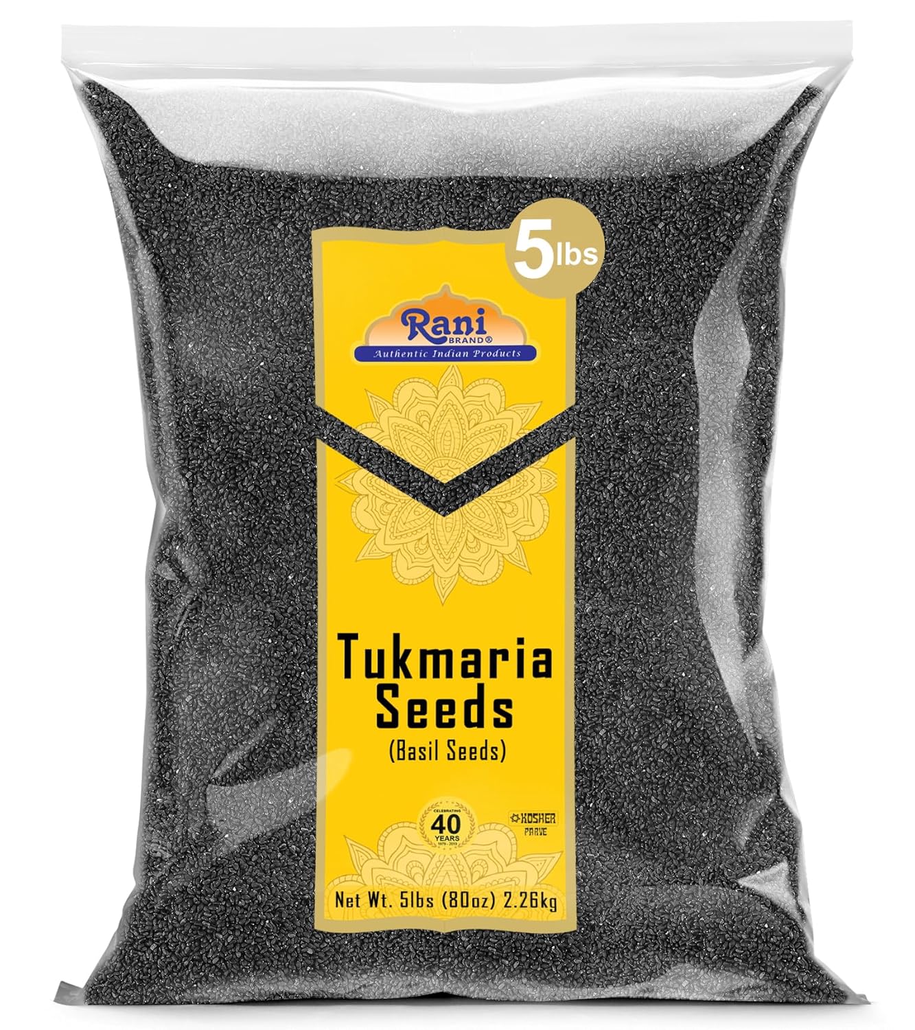 Rani Tukmaria Holy Basil Seeds 80oz for Falooda and Ayurveda