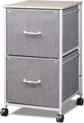 DEVAISE 2 Drawer Mobile File Cabinet Rolling Printer Stand - Compact