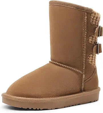 DREAM PAIRS Kids Winter Boots with Faux Fur Lining for Comfort