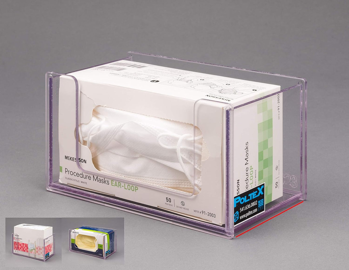 Single Mask Box Holder for Earloop Masks - Break Resistant Design