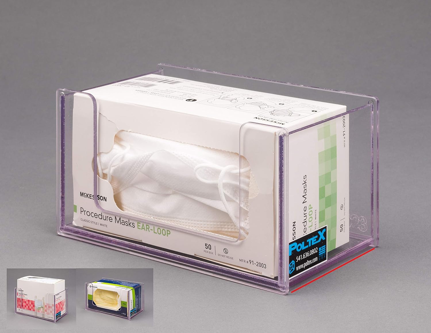 Single Mask Box Holder for Earloop Masks - Break Resistant Design