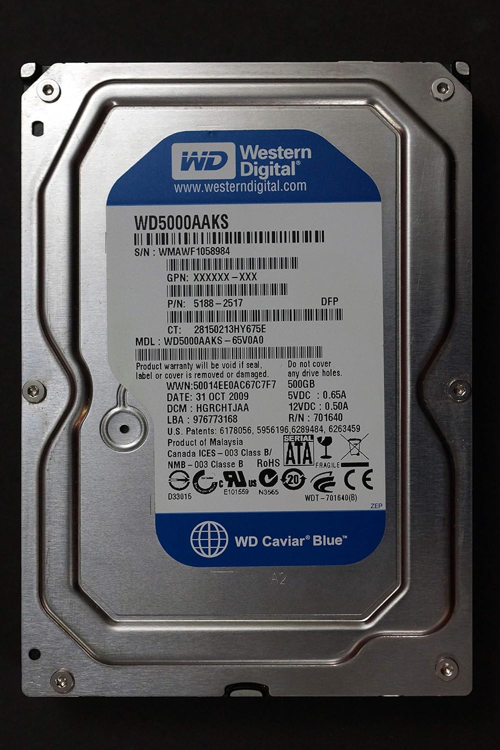 Western Digital WD5000AAKS 500GB Hard Drive for Reliable Storage
