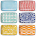 Selamica Ceramic 9.5 in Rectangular Salad Plates - Colorful Serving