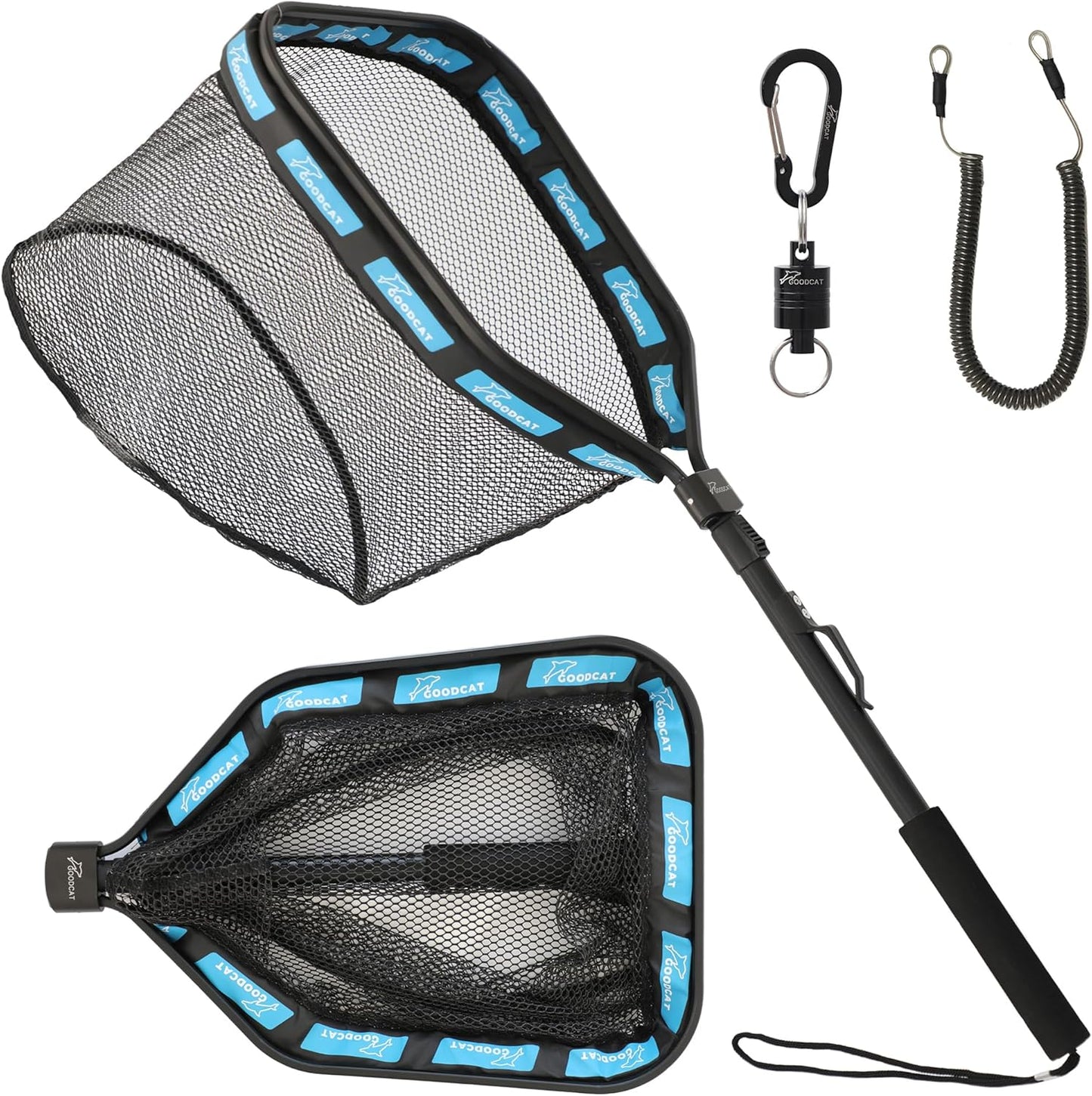Folding Magnetic Fishing Net for Easy Catch & Release - 32.5 Compact & Premium Quality