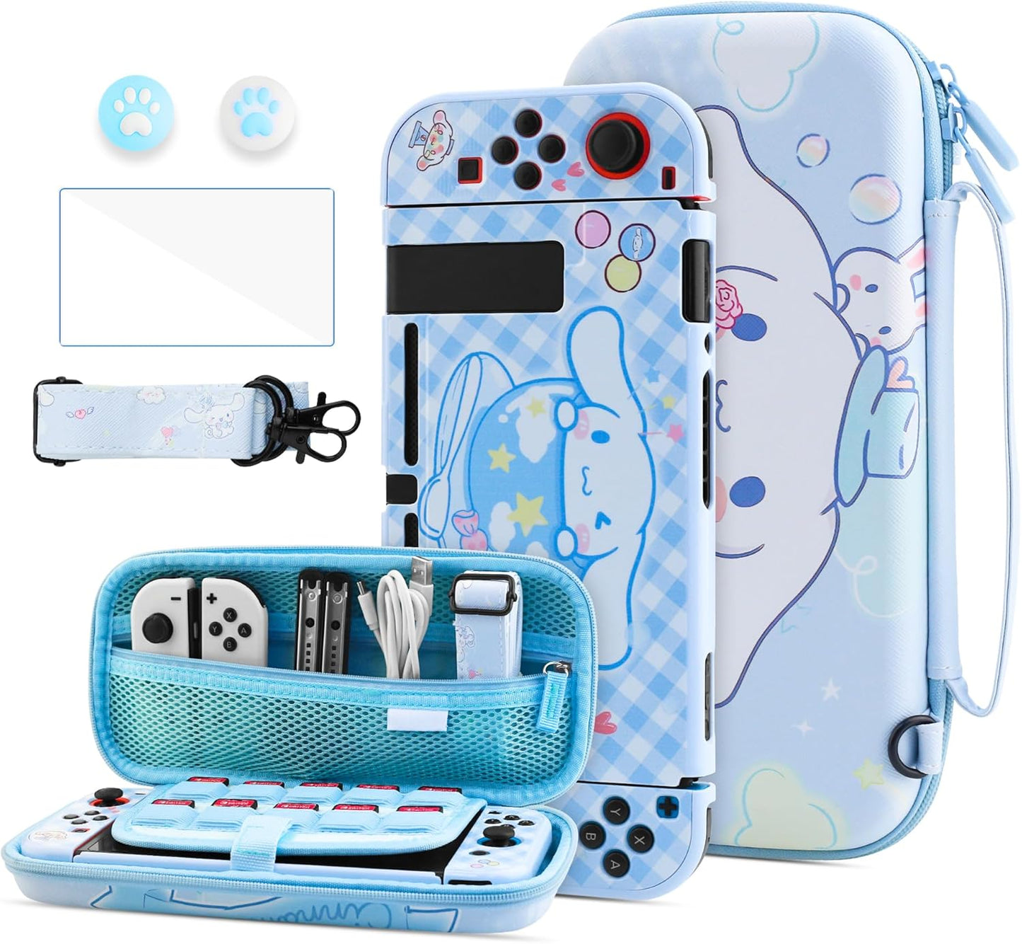 Cute Switch Carrying Case Set for Nintendo Switch Console