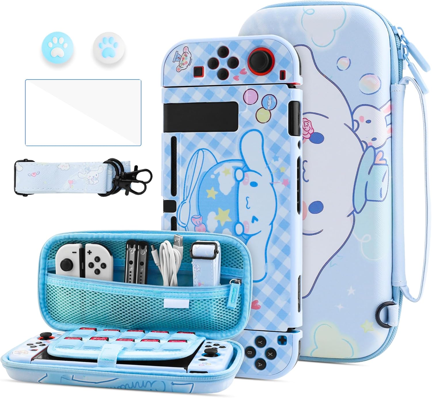 Cute Switch Carrying Case Set for Nintendo Switch Console