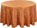 120 in Round Crinkle Taffeta Tablecloth - Burnt Orange