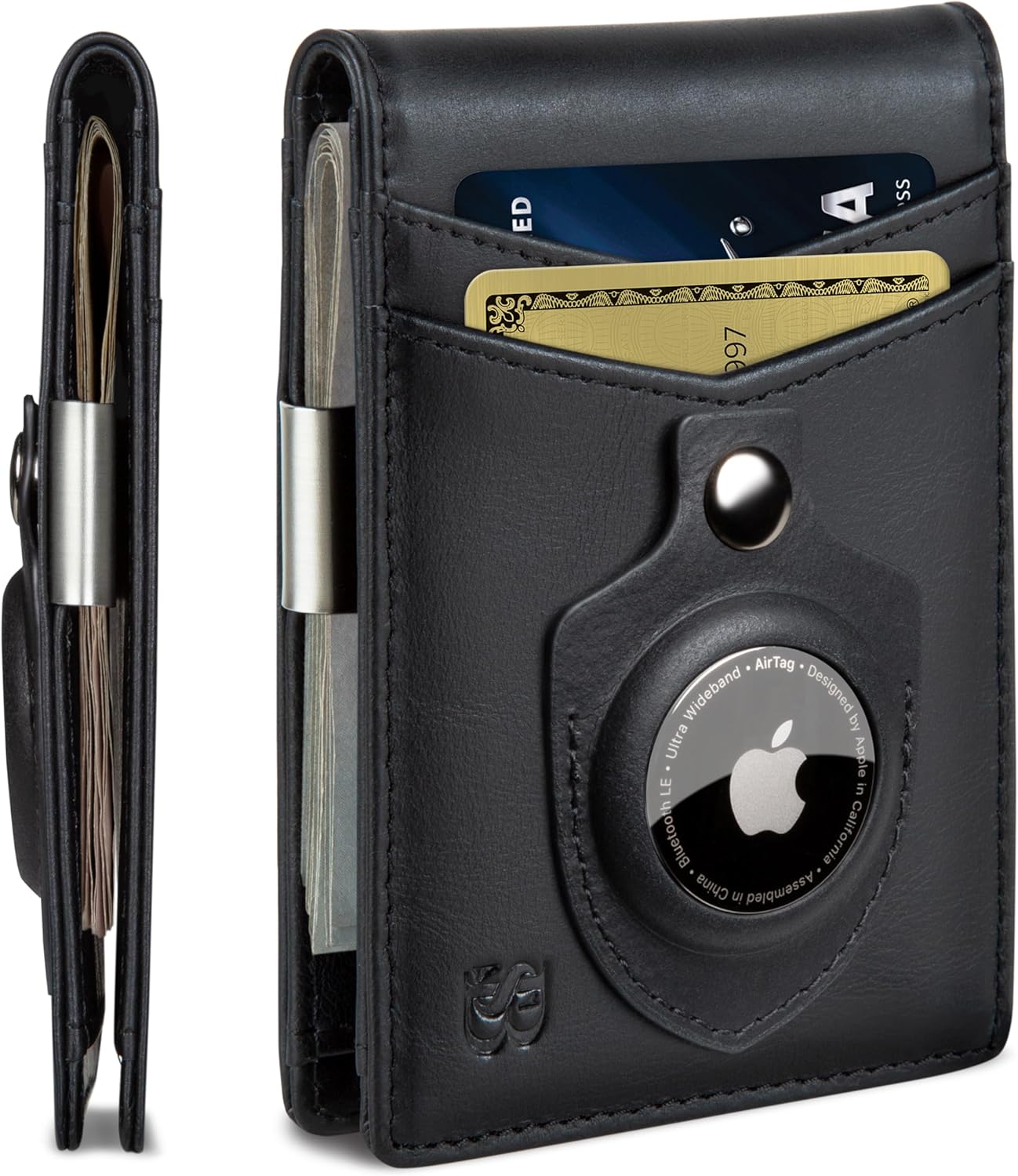SERMAN BRANDS Money Clip Wallet - Minimalist RFID Blocking Design